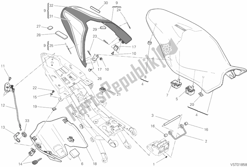 Toutes les pièces pour le Siège du Ducati Monster 1200 25 2019